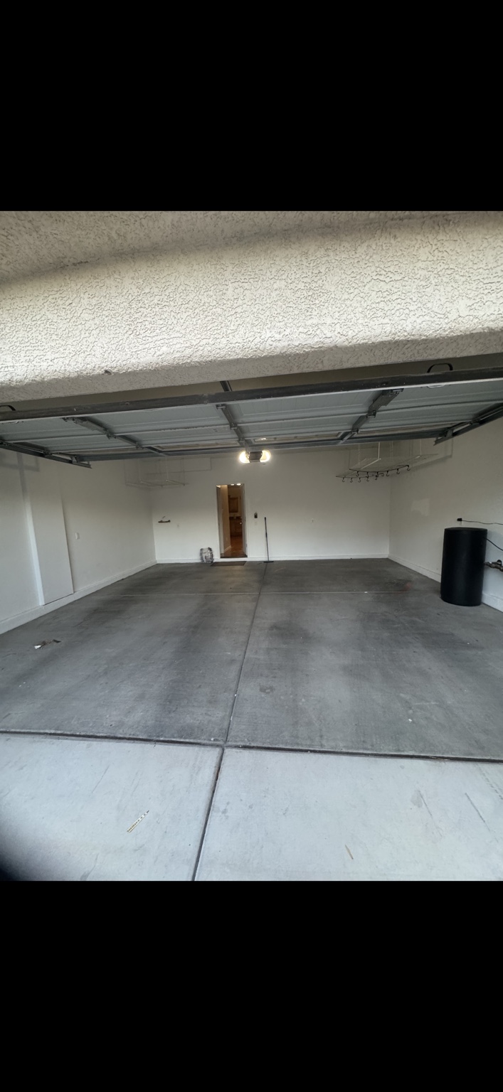 After: the garage cleared of furniture and unwanted items